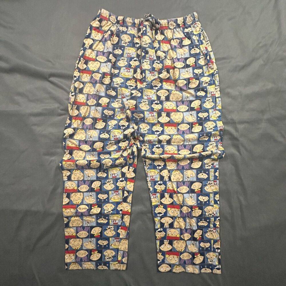 Family Guy Pajama Pants Mens L Cartoon All Over Print Comedy 2009 Y2K Characters